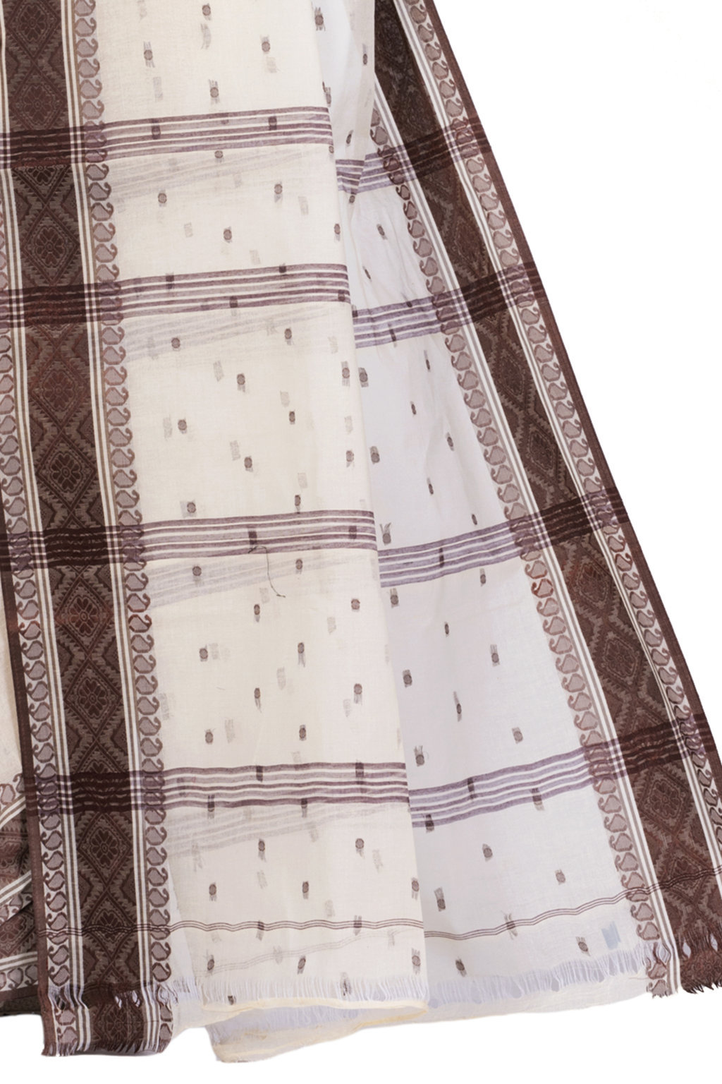Brown Pure Cotton Boysko_Tant Tant Saree (844)